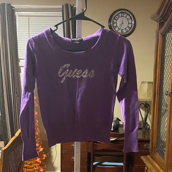 Guess Vibrant Purple Knit Top - Picture 1 of 4
